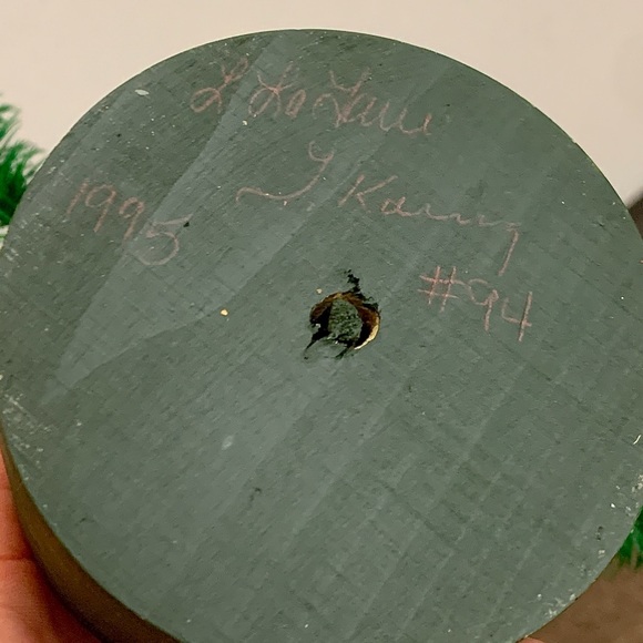 1995 Vtg Artist Signed Artisan Hand Crafted Stiff Branch Feather Tree - Picture 5 of 16